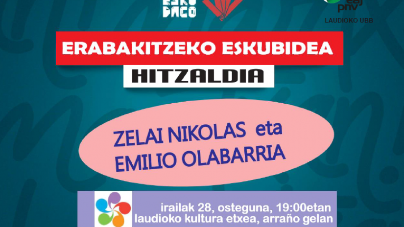 Charla sobre el derecho a decidir, este jueves en la Casa de Cultura de Laudio