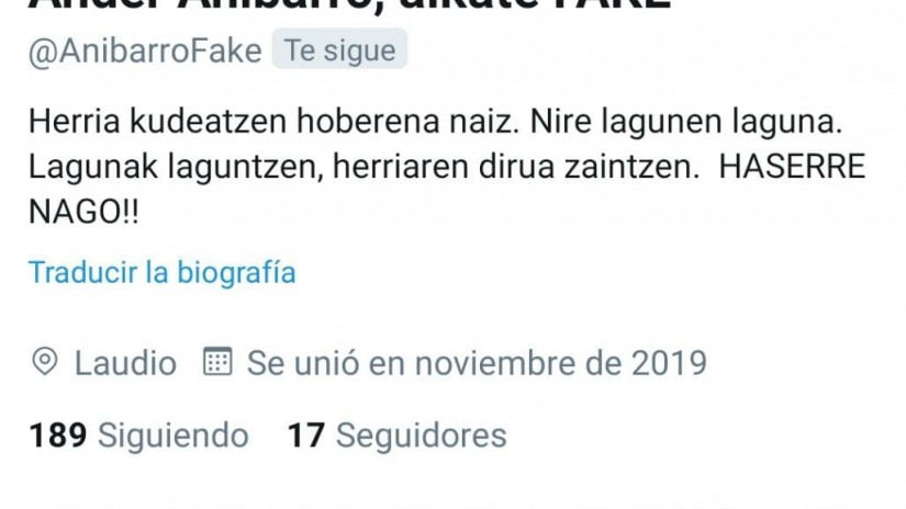 EAJ-PNV Laudio denuncia la suplantación de identidad del alcalde Ander Añibarro en redes sociales