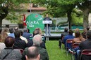 Andoni Ortuzar y Xabier Agirre en la reapertura del Batzoki de Respaldiza